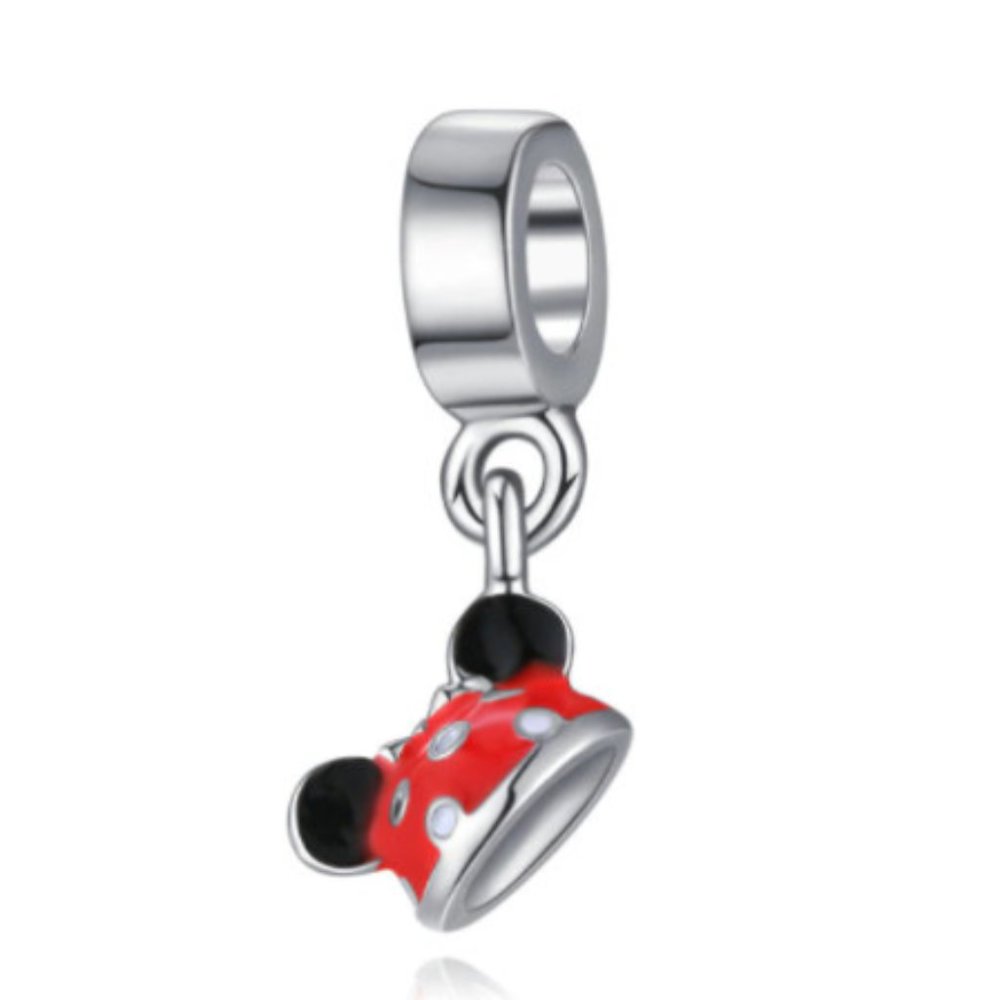 S925 Sterling Silver Minnie Mouse Ear Hat Charm